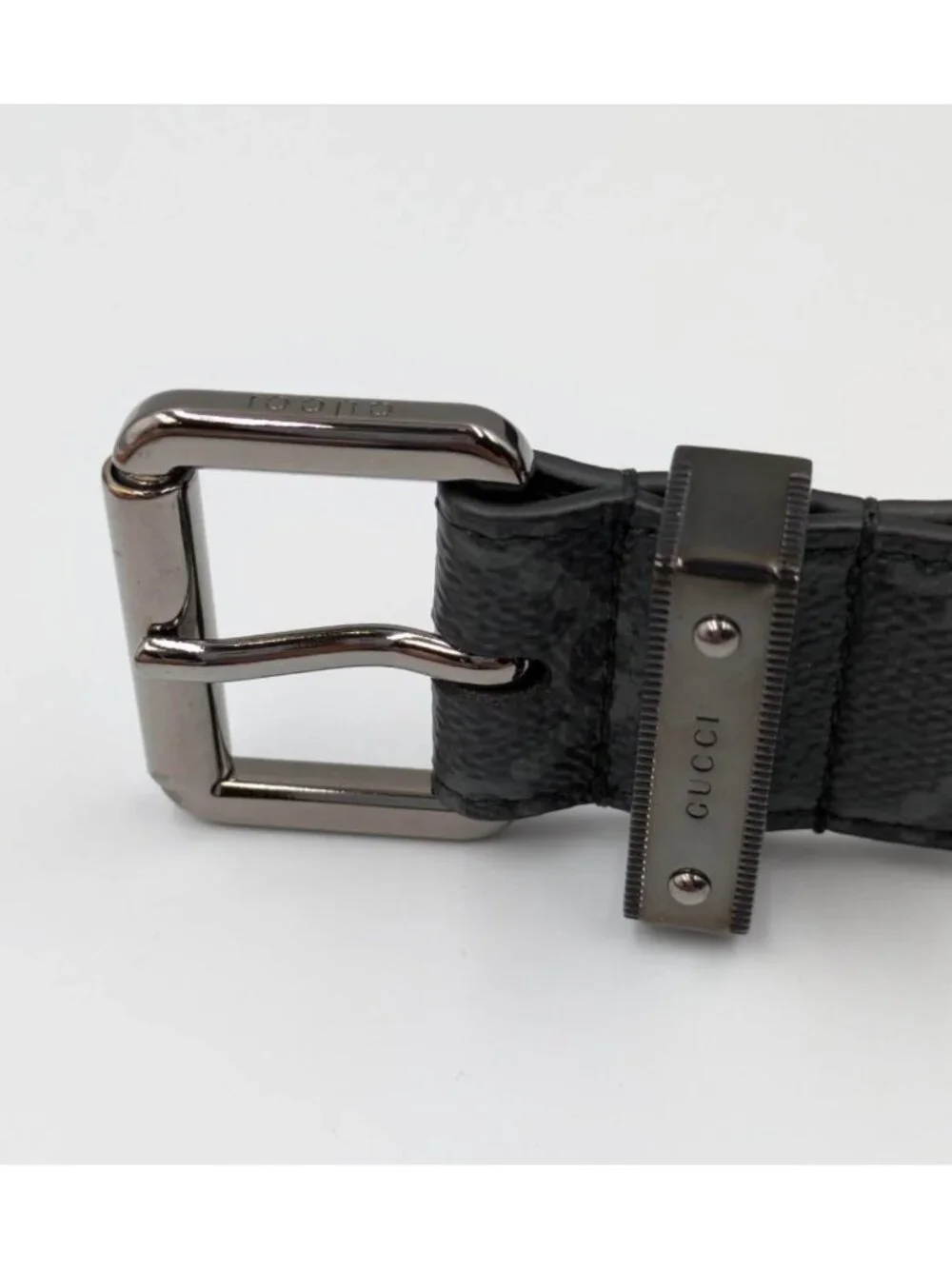 Gucci Men’s GG Supreme Coated Canvas W3cm Monogrammed Belt Black 105cm 822150